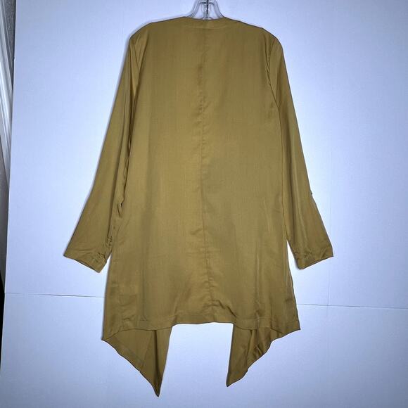 Eliane Rose Open Front Draped 100% Tencel Jacket Yellow Womens Medium - Picture 7 of 10